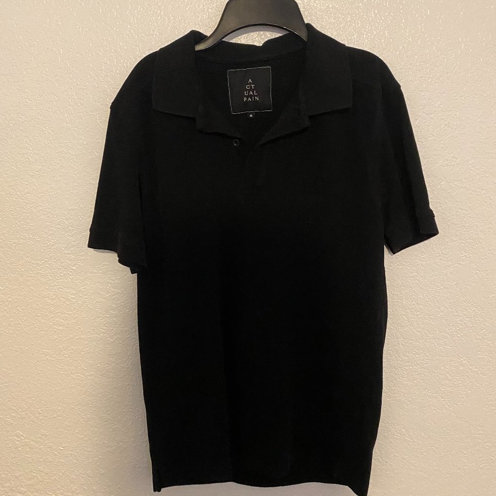 Actual Pain Black Polo Medium